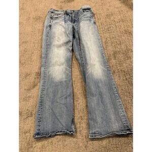 BKE Tyler 33L /31 Blue  Boot Cut Jeans (I1)